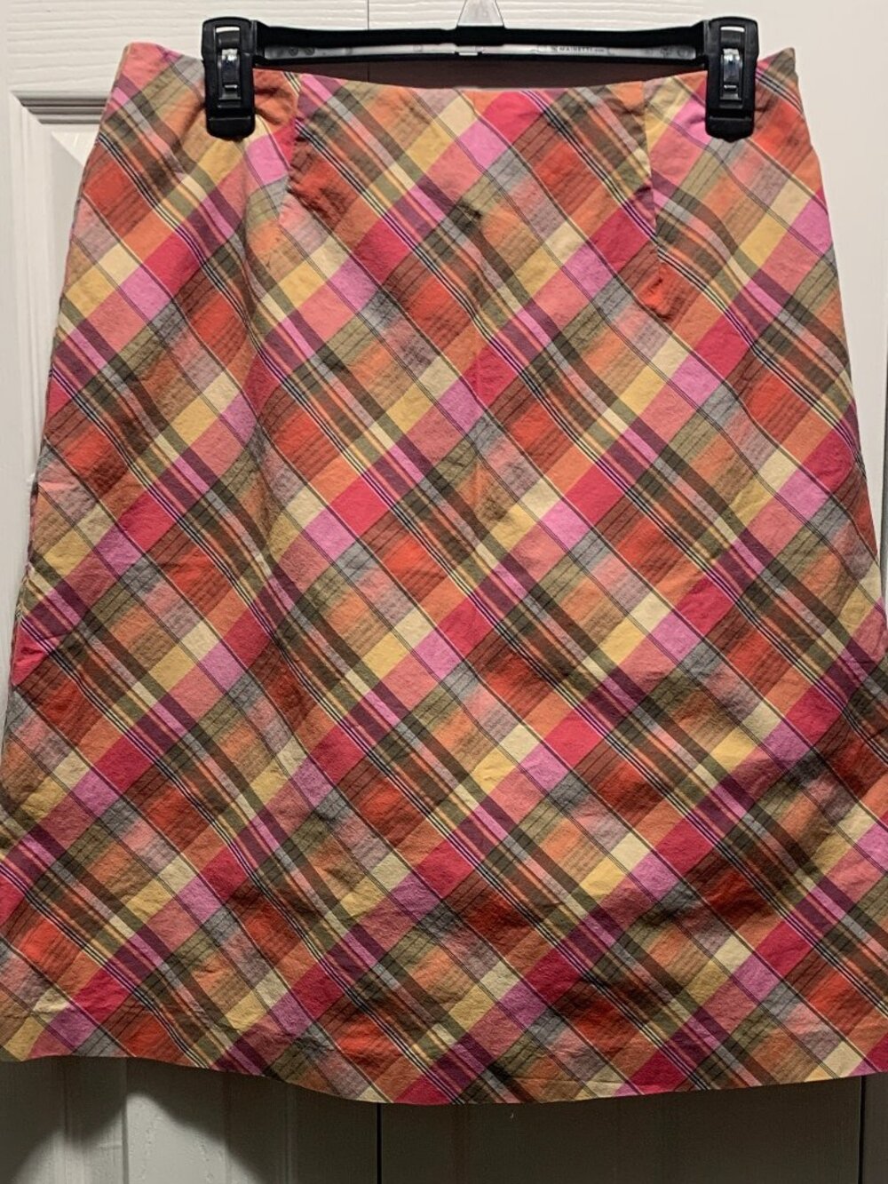 Pink & Yellow Plaid Skirt Size 10 Womens by Michele